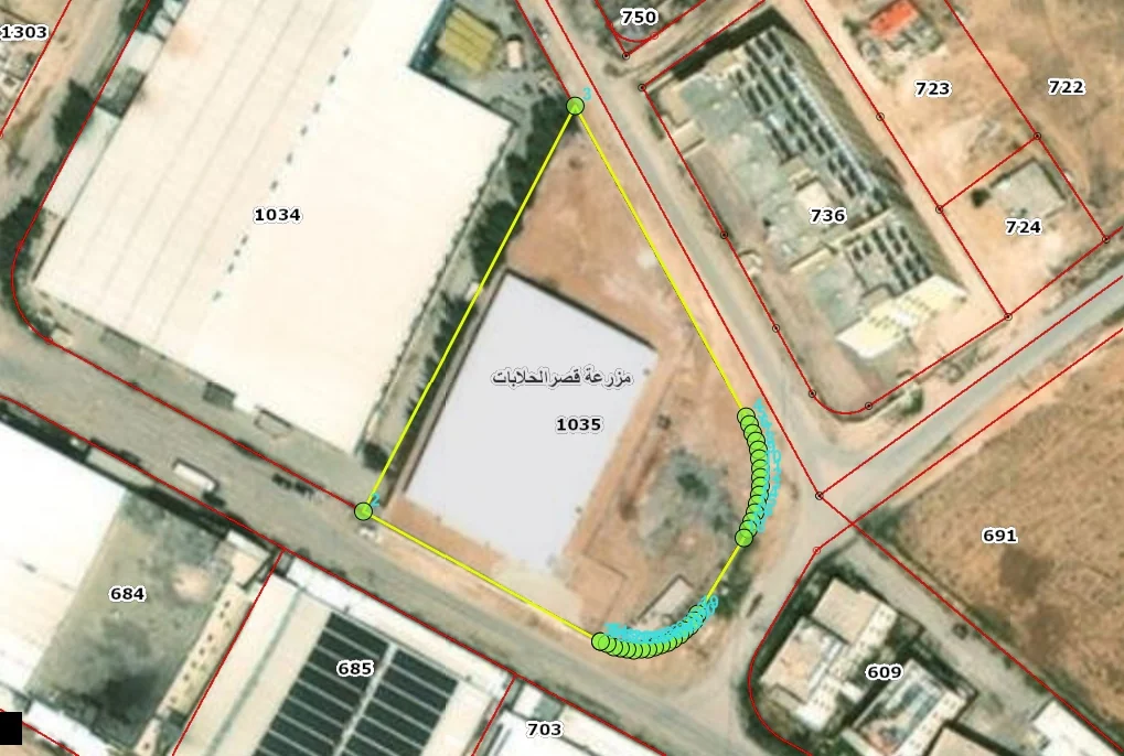 Aerial boundary image of the available part of Plot 1035