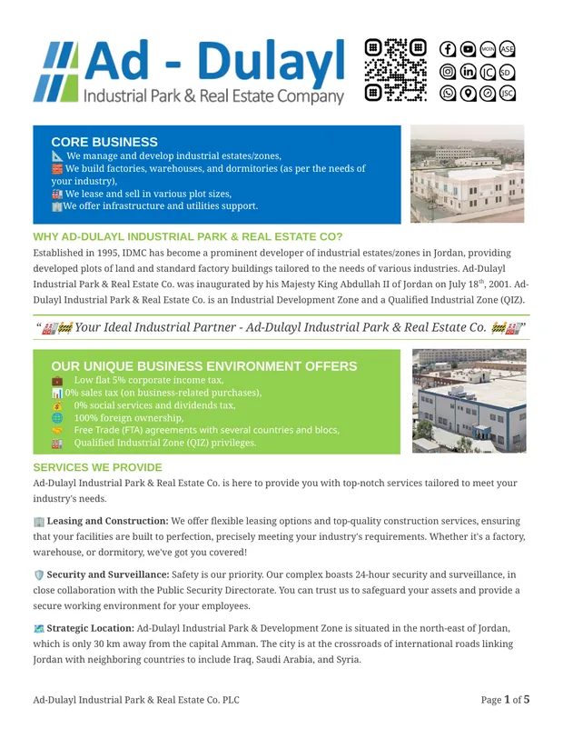 Ad-Dulayl company profile cover